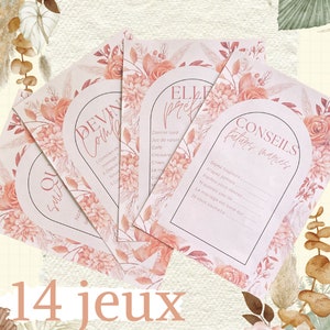14 Jeux EVJF à imprimer - enterrement de vie de jeune fille- Bridal shower- Carte -Quizz - EVG