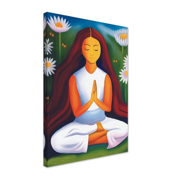 Friedliche Meditation - Deko auf Leinwand - Meditation - Meditation - Geschenk für Sie - Geschenk für Ihn - Deko Kunst