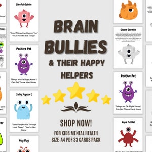 Los acosadores cerebrales y sus felices ayudantes: cómo ayudar a los niños a mejorar su autoestima, monstruos del pensamiento, salud mental infantil