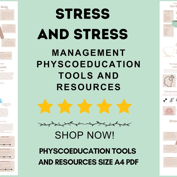 Understanding Stress and Stress Management Psychoeducation Tools, Resources for Mental Health Professionals and Counsellors, Posters