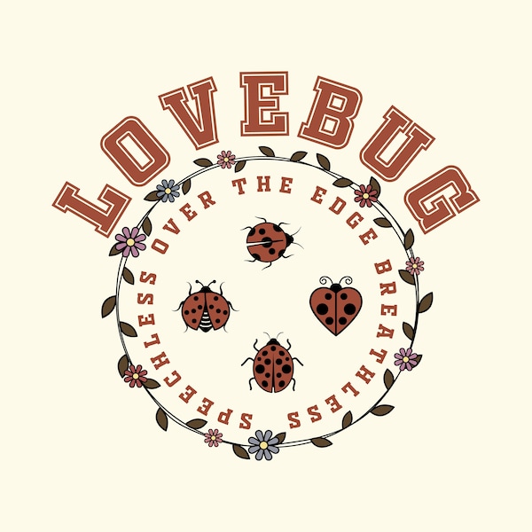 Lovebug Collegiate PNG, Love Bug png, Sucker For You png, Band Merch png, Vintage Car png, Five Albums One Night Tour png, motivational png