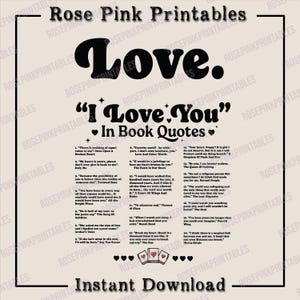 Different Ways Say I Love You In Book Quotes PNG, I Love You Clipart, Aesthetic Love You, Instant Download