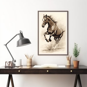 Pencil Drawing Horse Galloping | Beautiful Pencil Drawing of a Horse Galloping | Wall Art | Digital Download