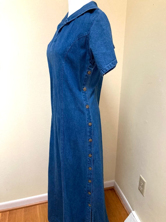 1990s FADS denim maxi dress with sailor collar an… - image 3