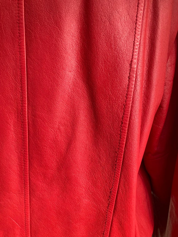 Iconic 1980s Red Leather Women’s bomber jacket. P… - image 8