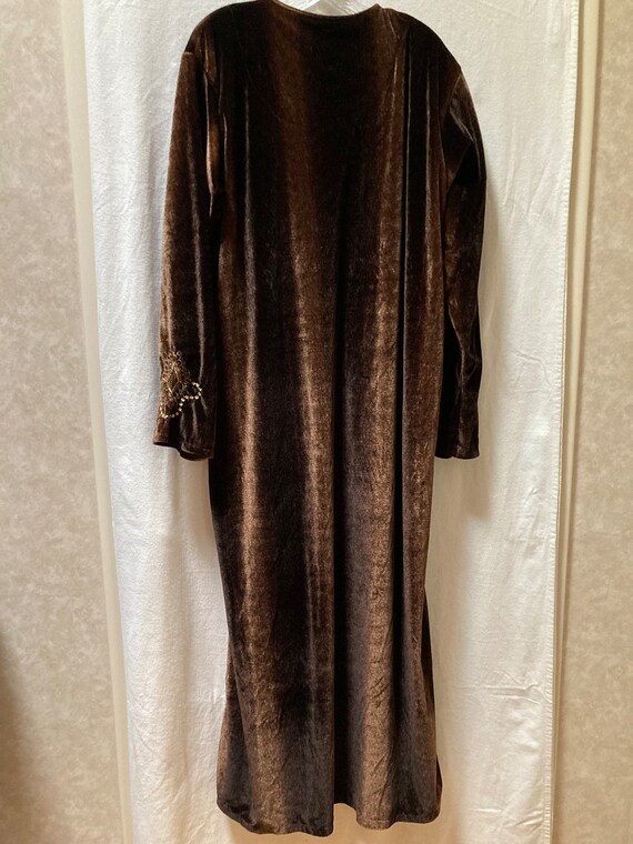 1970s vintage chocolate brown & gold ombre velour… - image 4