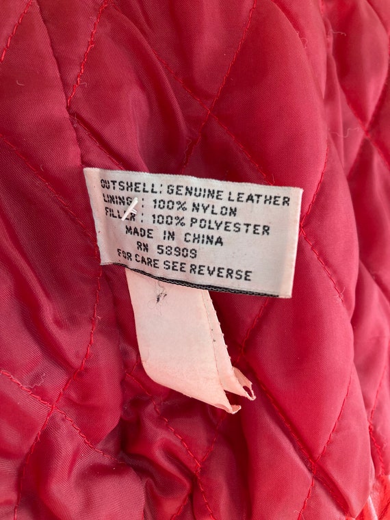 Iconic 1980s Red Leather Women’s bomber jacket. P… - image 4