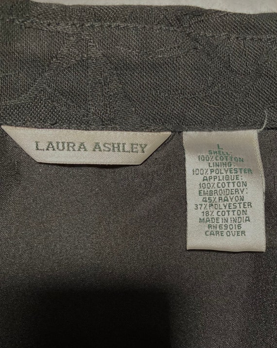 Laura Ashley vintage embroidered black jacket wit… - image 7