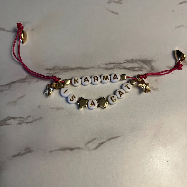 Karma is a Cat Friendship Bracelet Eras Tour Midnights Inspired