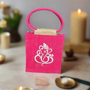 Ganesha Jute Bags,Thamboolam Bags, Wedding Gifts, Puja Gift Bags, Housewarming Gifts For Guests