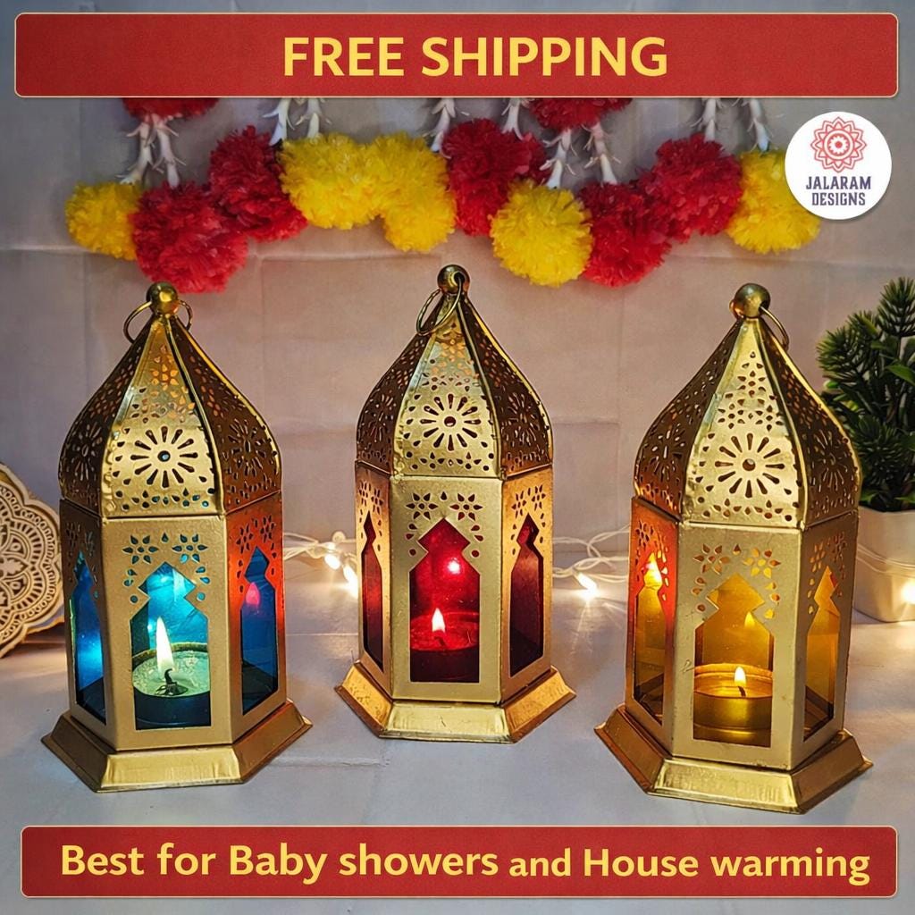 Stained Glass Golden Lanterns