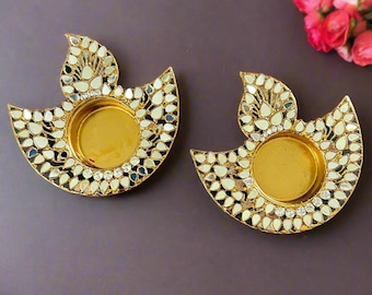 4er Set Diya Form Teelicht, DIYas für Diwali, Diwali Diya, Diwali Geschenk, indischer Teelichthalter, Diwali Dekoration, Diwali Rückgabegeschenk