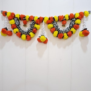3ft Toran With Tassels,Door hanging Toran, Indian Toran, Flower thorans, Door Toran, Indan backdrop, Bandhanwar, Thoranam, Pooja decoration