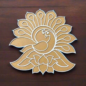 MDF Wooden Rangoli Board, 12-Inch DIY Rangoli, Handmade Diwali Decor, Navratri Pooja Board, Wooden Mandala Art, Unique Diwali Gift