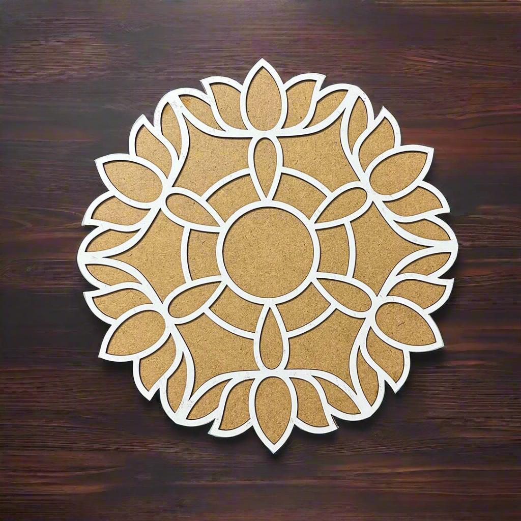 MDF Wooden Rangoli Board, 12-inch DIY Rangoli, Handmade Diwali Decor ...