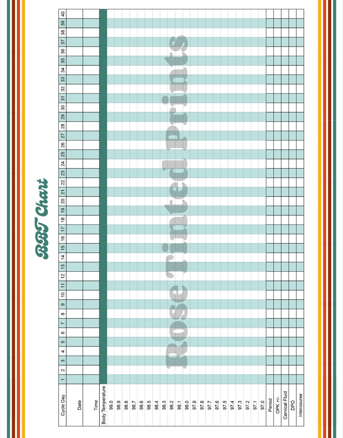 Fertility &amp; Cycle Tracker - Printable!!! Period Planner, Period Tracker ...