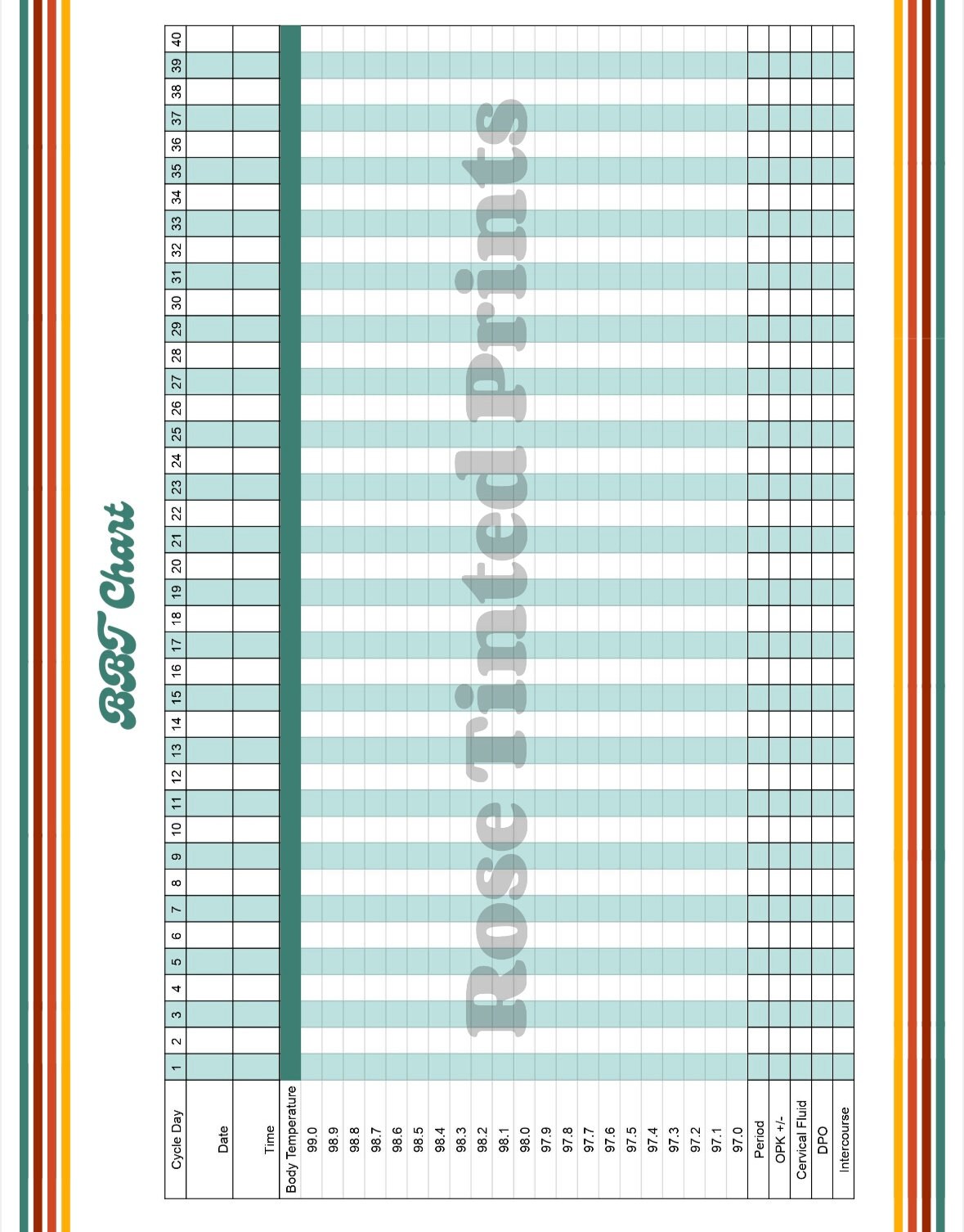 Fertility &amp; Cycle Tracker - Printable!!! Period Planner, Period Tracker ...