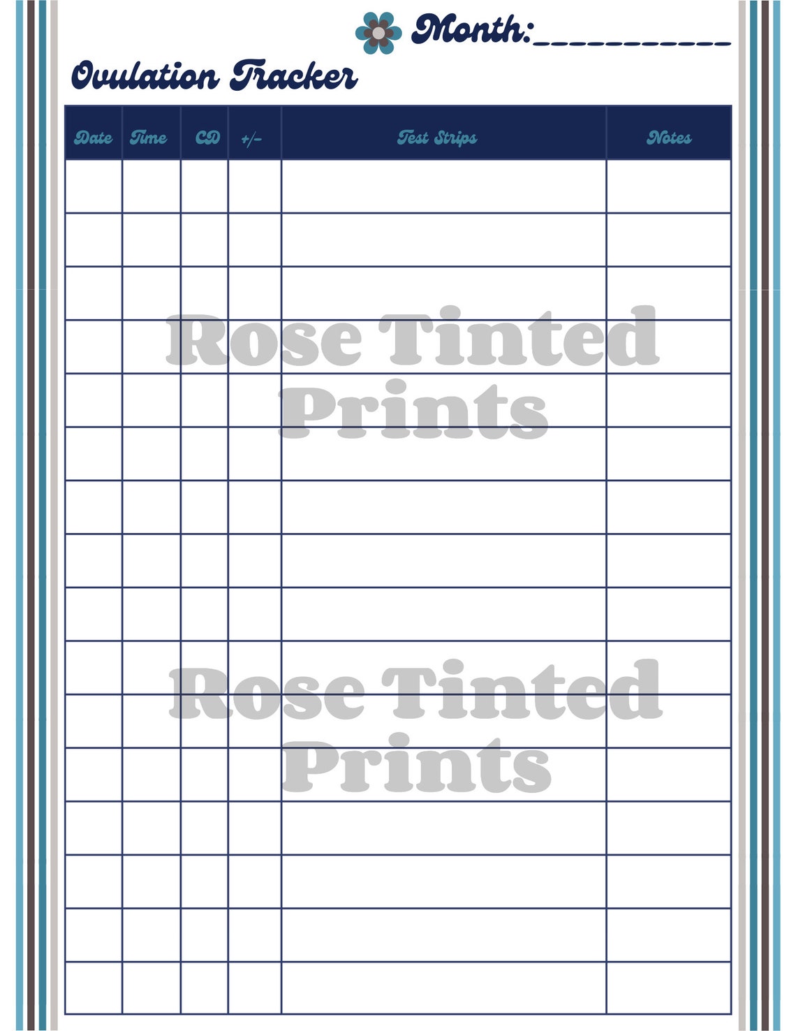 Fertility &amp; Cycle Tracker - Printable!!! Period Planner, Period Tracker ...