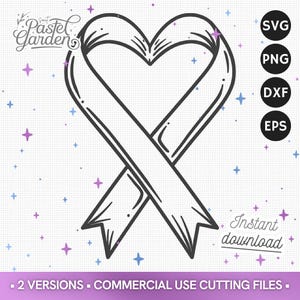 SVG Sensibilisation au Cancer, SVG Ruban Cancer du Sein, Png, Dxf, Découpe Cricut, Téléchargement Instantané, Espoir, Force, Courage, Amour
