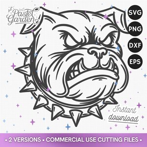 SVG Bulldog Anglais, SVG Mascotte Bulldog, Clipart Basketball, Design Football, Png Bulldog, Dxf Eps, Téléchargement, Visage de Chien Cricut
