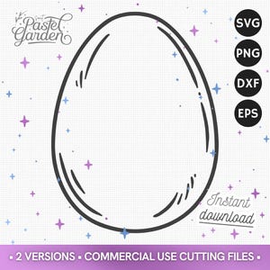 SVG Œuf de Pâques Vide, Fichiers Découpe, Png Eps Dxf, Silhouette Œuf, Clipart Vectoriel, Fichier Cricut, Forme Contour, Téléchargement