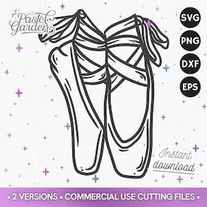 Chaussons de Ballet SVG, Clipart Danseuse de Ballet, Chaussures de ballerine PNG, Fichiers pour Cricut, Design Sublimation, dxf, eps
