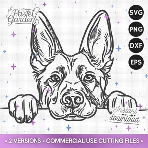 SVG Malinois Belge Curieux, Autocollant Chien Vinyle, Png Dxf Eps, Art Découpe Laser, Cadeau Amoureux Animaux, Téléchargement Instantané