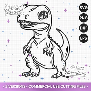 Svg Dinosaure T-rex, Silhouette Dino, Sublimation Garçon Bébé, Clipart Anniversaire, Broderie Dino, Art Jurassique, Dessin Préhistorique