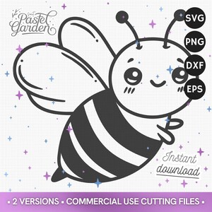 SVG Abeille Mignonne, Clipart Abeille, PNG Bourdon, Fichier Découpe, Pochoir Vecteur Cricut, Reine Abeille, DXF Design Abeille