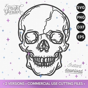 SVG Crâne, Clipart Effrayant, Vecteur Crâne Sucré, Art Faucheuse, PNG Gothique, Design Moto, Autocollant Motard, Illustration Jour des Morts