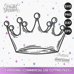 SVG Couronne Simple, SVG Roi et Reine, Silhouette Couronne, Diadème Princesse, Fichiers Découpe Png Dxf, Design Royal Cricut, Téléchargement