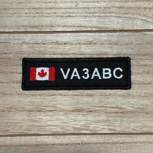 Personalized Amateur Ham Radio Embroidered Nametag with your callsign, USA | Canada , Perfect for gear or go bags | Iron On or Hook & Loop image 6