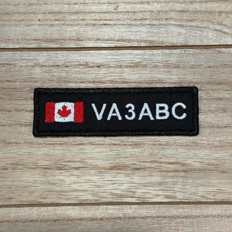 Personalized Amateur Ham Radio Embroidered Nametag with your callsign, USA | Canada , Perfect for gear or go bags | Iron On or Hook & Loop image 6