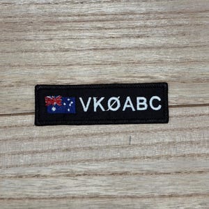 Personalized Amateur Ham Radio Embroidered Nametag with your callsign, USA | Canada , Perfect for gear or go bags | Iron On or Hook & Loop image 10
