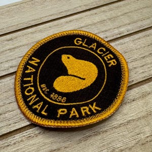 Glacier National Park Embroidered Patch | Iron-on, Sew-on Badge | Canadian Travel Patches | Backpacking, Hiking and exploring | Canada Parks