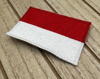 Monaco Flag | Embroidered Iron on patch for backpack, jacket, or vest