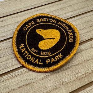 Cape Breton Highlands National Park Embroidered Patch | Iron-on, Sew-on Badge | Canadian Travel Patches for Backpacking Hiking | Canada Park