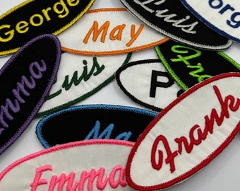 Custom Embroidered Oval Name Tag: 4" Personalized Patch