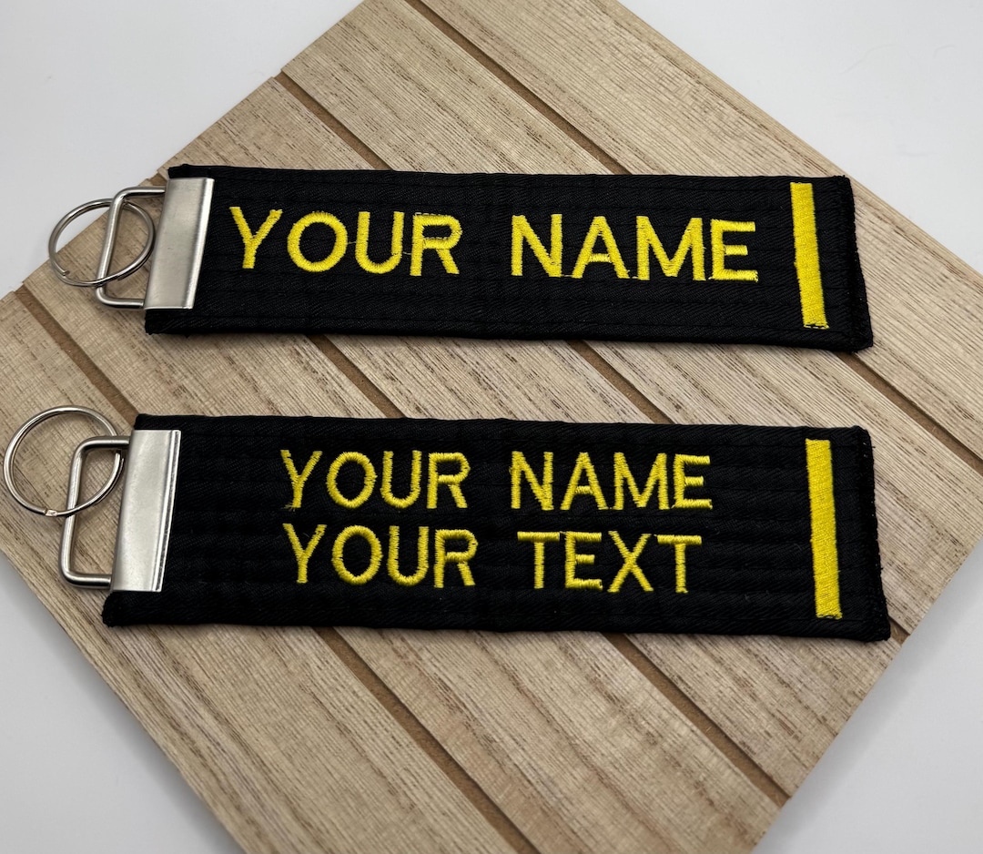 Test Card Keychain Custom Personalized Black Belt Keychain Your Choice of Thread Color ...