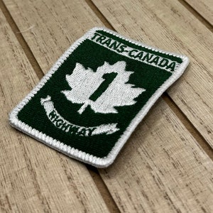 Trans-Canada Highway #1 Road Sign Patch | Embroidered Iron on patch for backpack, jacket, or vest