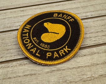 Banff National Park Embroidered Patch: Iron-On Travel Badge