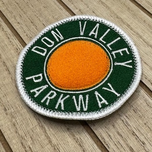 Don Valley Parkway Road Sign Patch | Embroidered Iron on patch for backpack, jacket, or vest | Toronto Freeway