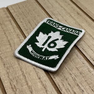 Trans-Canada Highway 16 Road Sign Patch | Embroidered Iron on patch for backpack, jacket, or vest | Yellowhead Route