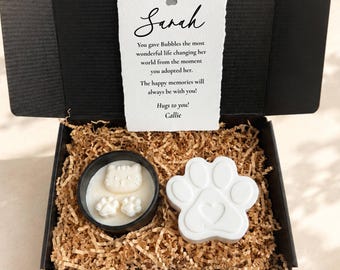 Pet Loss Gift Grief Care Package, Cat Loss Gift, Rainbow Bridge Memorial Candle, Hug In A Box, Dog Remembrance Gift, Pet Sympathy Gift Box