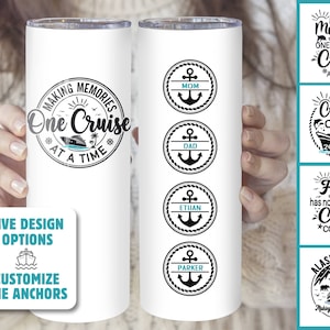 Personalized Group Cruise Tumbler Custom Cruise Travel Cup Family Vacation Travel Mug with Names Cruise Mug Cruise Squad 20oz Skinny Tumbler