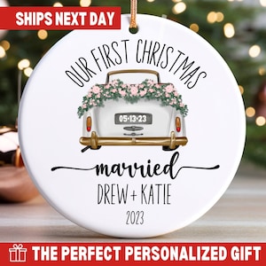 First Christmas Married Ornament 2024, Our First Christmas Ornament Married First Christmas Ornament Couple First Married Christmas Ornament