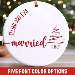First Christmas Married Ornament 2024, Our First Christmas Ornament Married First Christmas Ornament Couple First Married Christmas 2025