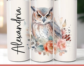 Personalized Owl Tumbler, Personalized Tumbler Stainless Steel, Wine Tumbler Personalized, Thoughtful Gifts For Her, Owl Gifts for Women
