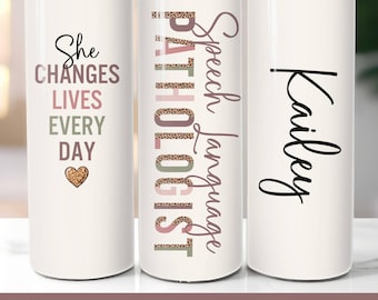 SLP Speech Therapy Gifts, Speech Language Pathologist Gift, Latina Therapist, Speech Therapy Gift, Speech Therapist Tumbler Cup, SLP Gifts