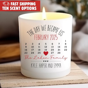 Adoption Gifts for Family, Personalized Family Adoption Announcement for New Parents Gift, Handmade Candle, Blended Family Keepsake Gifts